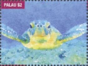 Stamp, Turtle of the Sea, Palau,  , Animals (Fauna), Reptiles, Sea Life, Turtles