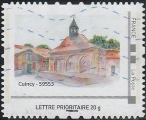 Stamp, Cuincy Church, Personalized and Private Mail Stamps,  , Churches - Cathedrals - Basilicas - Chapels