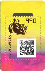 Souvenir Sheet, Crypto Stamp 3.1 - Rhinoceros, Austria,  , Animals (Fauna), Mammals, Rhinoceroses