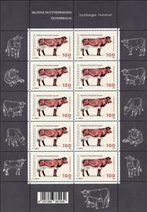 Mini Sheet, Jochberger Hummel, Austria,  , Animals (Fauna), Bulls and Cows, Cattle, Mammals