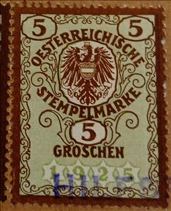 Stamp, First Republic Issue of 1925, Austria- Revenue Stamps,  , Coats of Arms, Numbers