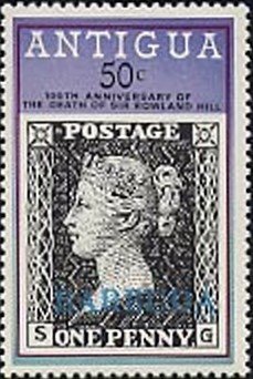 Stamp, Queen Victoria stamp, Barbuda,  