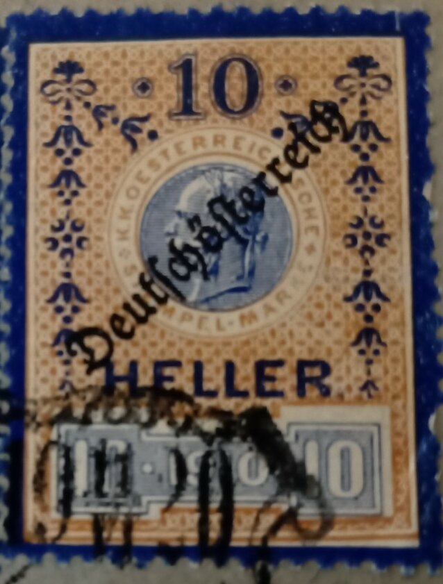 Stempel Marke 1919 10 Heller