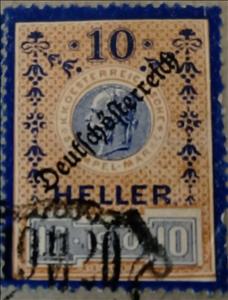 Stamp, Stempel Marke 1919 10 Heller, Austria- Revenue Stamps,  , Numbers