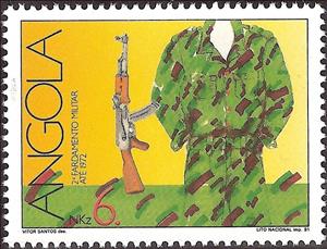 Stamp, 10th Anniversary of Armed Struggle, Angola,  