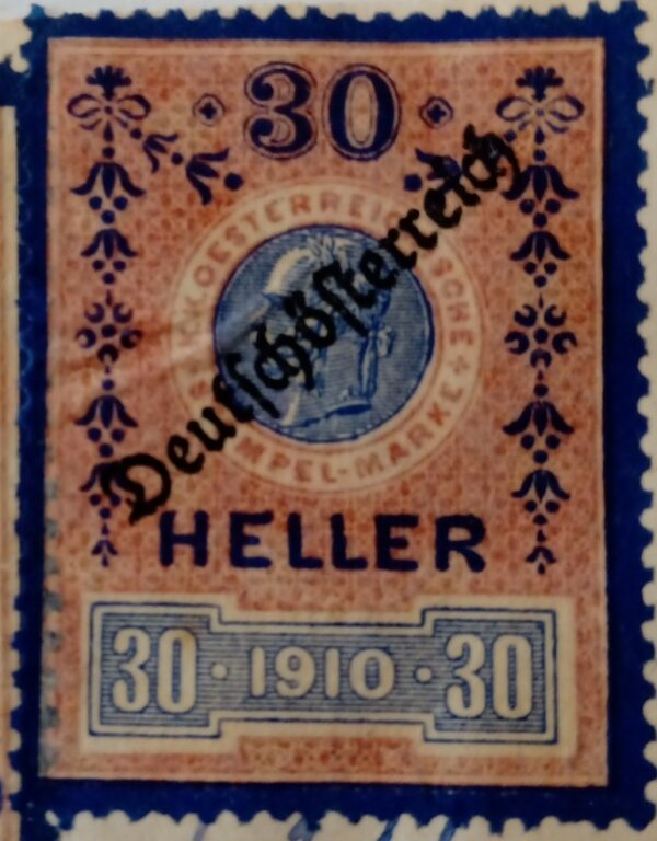 Stempel Marke 1919 30 Heller