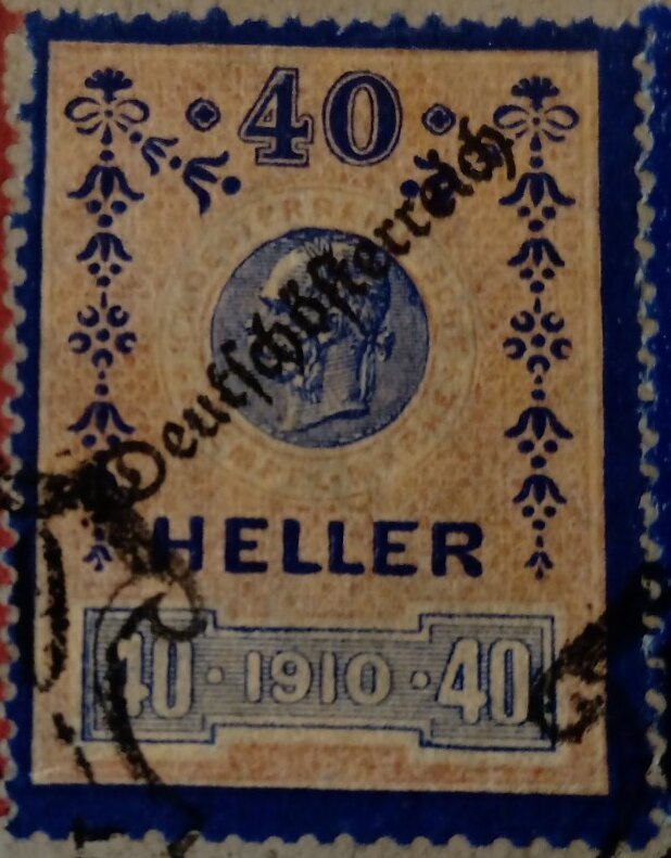 Stempel Marke 1919 40 Heller