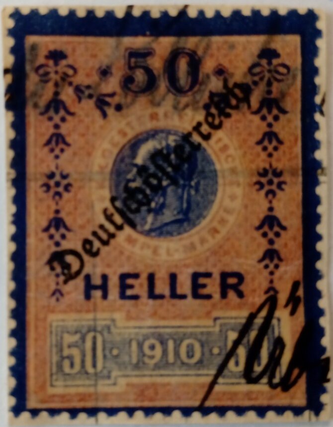 Stempel Marke 1919 50 Heller
