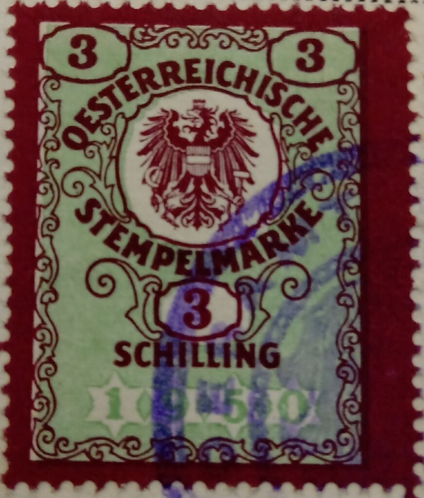 Stempel Marke 3 Schilling
