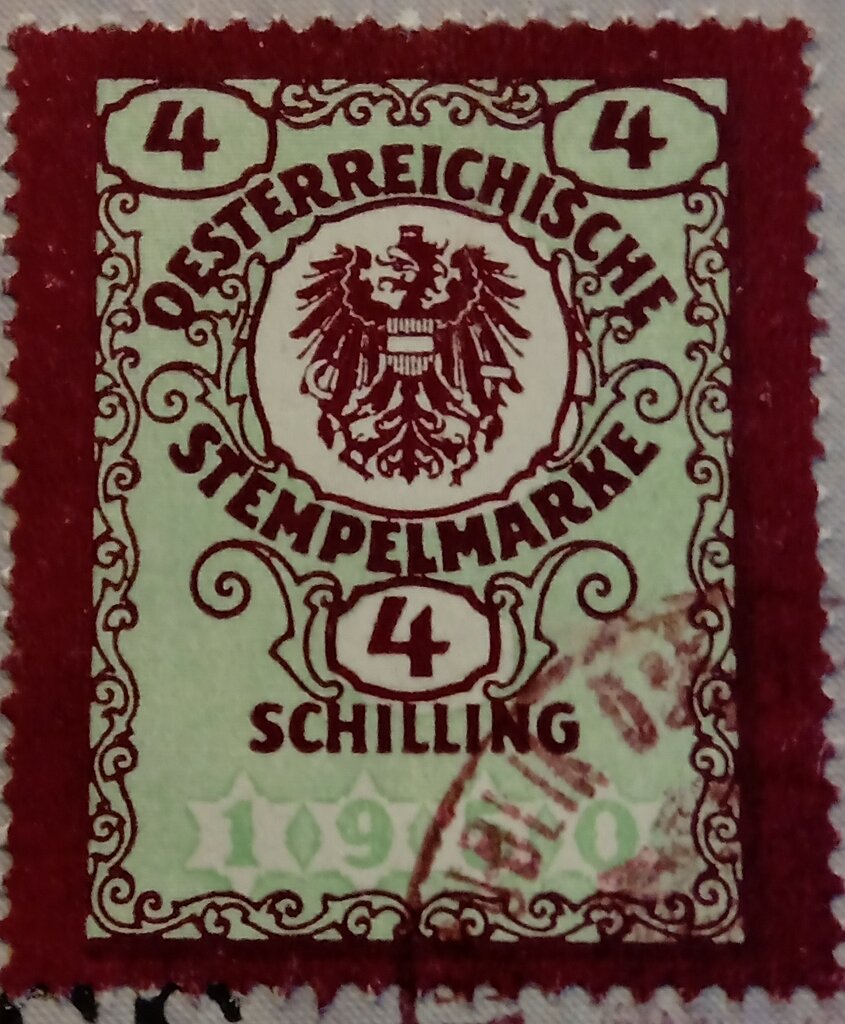 Stempel Marke 4 Schilling