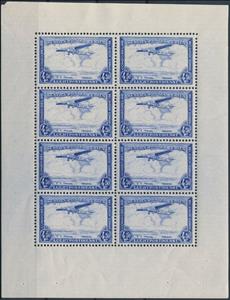 Booklet Pane, Fokker F VII over Congo, Belgian Congo,  , Aircraft, Aviation