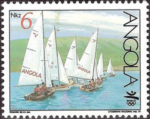 Stamp, Olympics Games - Barcelona 92, Angola,  , Sport, Sailing, Olympic Games, Sailing Ships