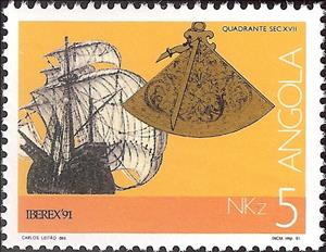 Stamp, Nautical Instruments - Iberex 91, Angola,  