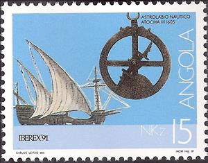 Stamp, Nautical Instruments - Iberex 91, Angola,  