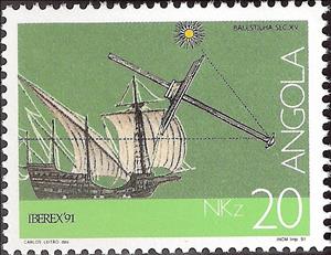 Stamp, Nautical Instruments - Iberex 91, Angola,  