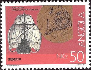 Stamp, Nautical Instruments - Iberex 91, Angola,  