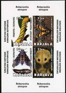 Mini Sheet, Acherontia atropos, Cinderellas,  , Animals (Fauna), Insects