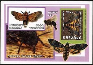 Souvenir Sheet, Acherontia atropos, Cinderellas,  , Animals (Fauna), Insects