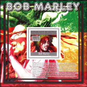 Souvenir Sheet, Bob Marley, Cinderellas,  , Famous People, Music