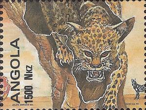 Stamp, Leopard (Panthera pardus), Angola,  
