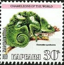 Stamp, Chameleons, Cinderellas,  , Animals (Fauna), Chameleons, Lizards
