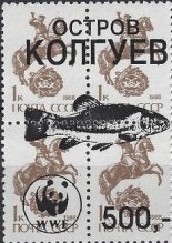 Se-tenant, Fishes WWF, Cinderellas,  , Animals (Fauna), Fishes, WWF
