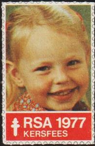Stamp, Girl. Tuberculosis Charity Seal RSA 1977 Kerfees, Cinderellas,  , Charity, Children, Christmas, Tuberculosis / TBC
