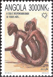 Stamp, Aids, Angola,  