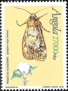 Stamp, Beet Armyworm (Spodoptera exigua) , Angola,  , Insects, Butterflies, Animals (Fauna)