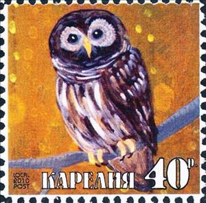 Stamp, Owl, Cinderellas,  , Animals (Fauna), Birds