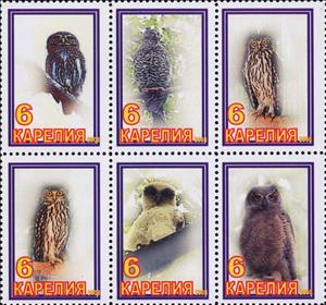 Se-tenant, Owls, Cinderellas,  , Animals (Fauna), Birds, Owls