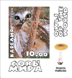 Stamp, Owls, Cinderellas,  , Animals (Fauna), Birds, Birds of Prey, Owls