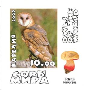 Stamp, Owls, Cinderellas,  , Animals (Fauna), Birds, Birds of Prey, Owls