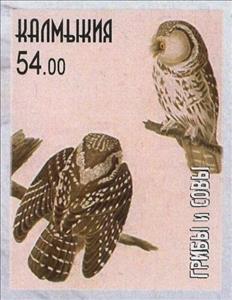 Stamp, Owls, Cinderellas,  , Animals (Fauna), Birds, Owls