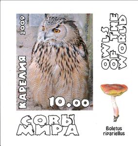 Stamp, Owls, Cinderellas,  , Animals (Fauna), Birds, Birds of Prey, Owls