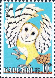 Stamp, Owls, Cinderellas,  , Animals (Fauna), Birds, Owls