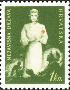 Stamp, Nurse and Casualty, Croatia,  , Red Cross and Red Crescent