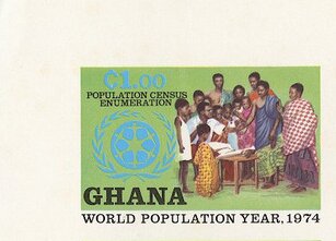 Stamp, Census, Ghana,  , Census of Population, Families, International Years, Seals (Emblems)