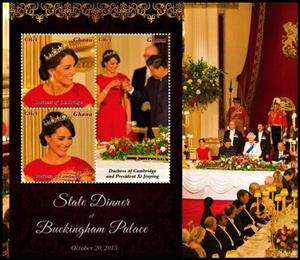 Mini Sheet, Xi Jinping in Buckingham Palace, Ghana,  , Duchess, Famous People, Heads of State, Politicians, Queens, Royalty