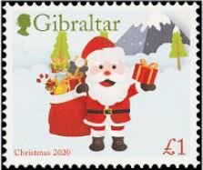 Stamp, Christmas 2020, Gibraltar,  , Christmas, Santa Claus