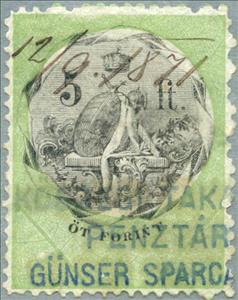 Stamp, Numeral and Coat of Arms, Hungary,  , Coats of Arms, Crowns and Coronets, Numbers