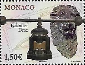 Stamp, Droz Scale, Monaco,  , Museums, Scales (balance)