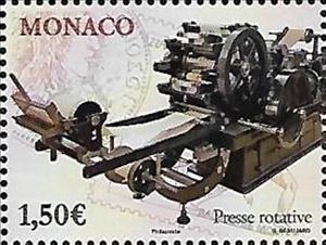 Stamp, Rotary Printing Press, Monaco,  , Museums, Printing presses