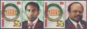 Stamp with Attached Label, Ring ornament (with two alternating labels), Papua New Guinea,  , Anniversaries and Jubilees, Crafts, Famous People, Men, Politicians