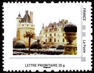 Stamp, Chenonceau Castle in winter, Personalized and Private Mail Stamps,  , Castles, Winter