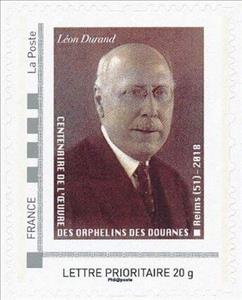 Stamp, Leon Durand. Work of the Customs Orphans Charity, Personalized and Private Mail Stamps,  , Charity, Customs, Famous People