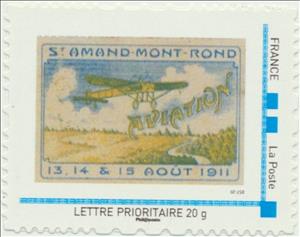 Stamp, Poster Stamp of St Amand Mont Rond Aviation 1911., Personalized and Private Mail Stamps,  , Aircraft, Aviation, Stamps