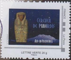 Stamp, Ptahirdis Sarcophagus Aix en Provence Granet Museum Night, Personalized and Private Mail Stamps,  , Museums, Pharaohs
