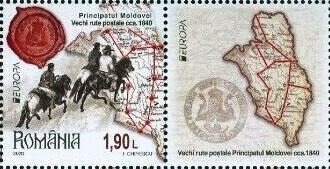 Postal Routes in 1840 in the Romanian Principalities