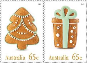 Se-tenant, Christmas 2021 : Christmas Cookies, Australia,  , Christmas, Food